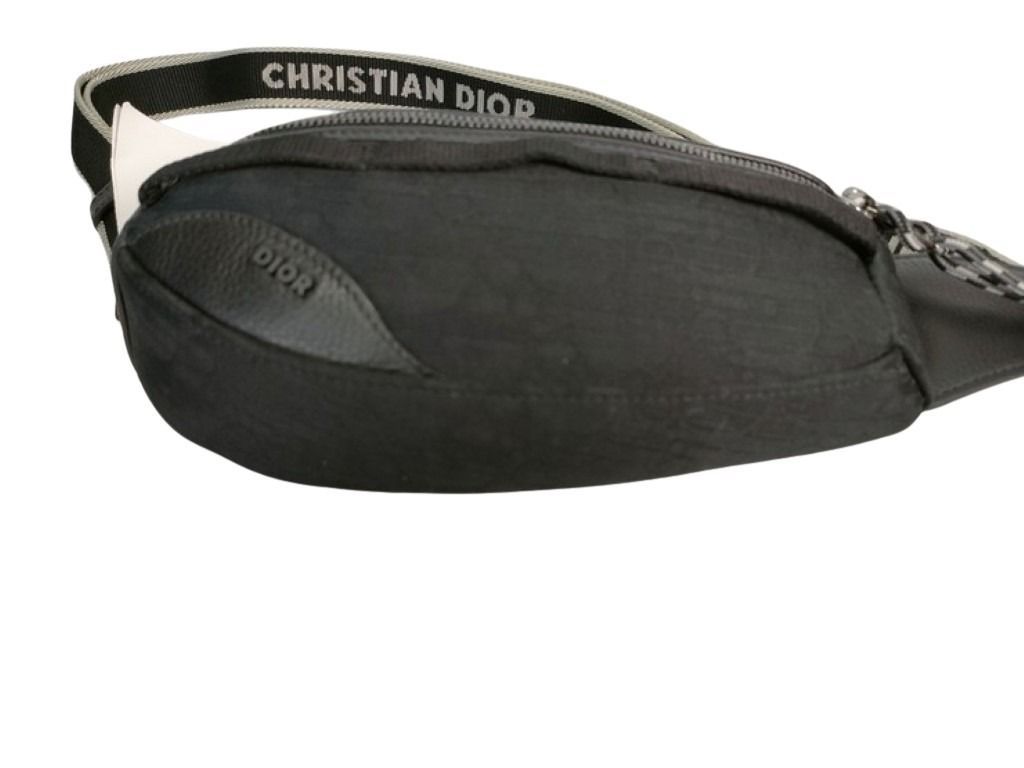 Dior Belt Bag Scarab Oblique Black Canvas Leather Silver — view 7