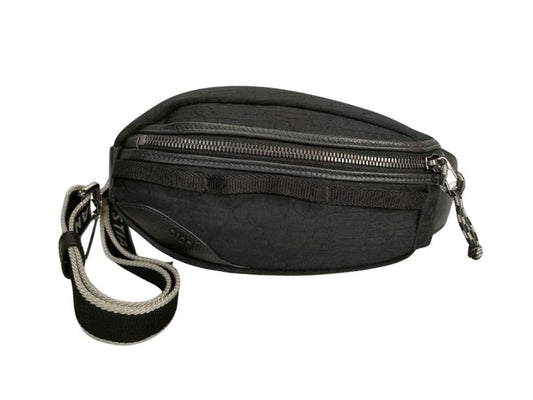 Dior Belt Bag Scarab Oblique Black Canvas Leather Silver