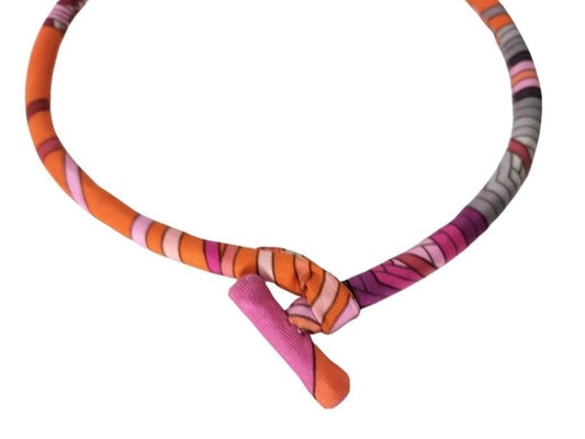 Hermes Necklace Petit h Brides de Gala Soie Multicolor Silk Choker