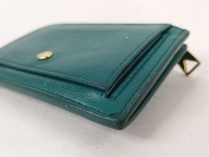 Bottega Veneta Coin Purse Intrecciato Fragment Case Green Leather Card Case Gold — view 3