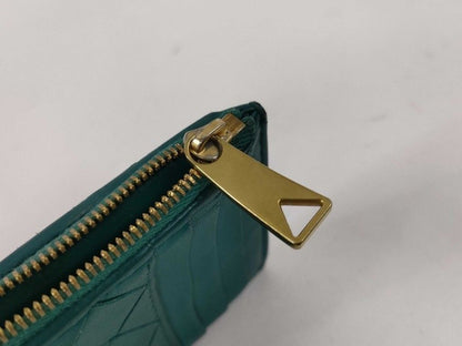 Bottega Veneta Coin Purse Intrecciato Fragment Case Green Leather Card Case Gold — view 5
