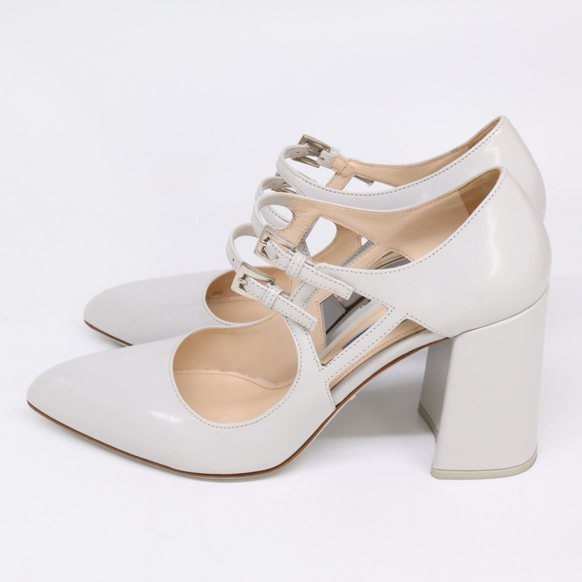 Prada Double Strap Chunky Heel Pumps — view 3