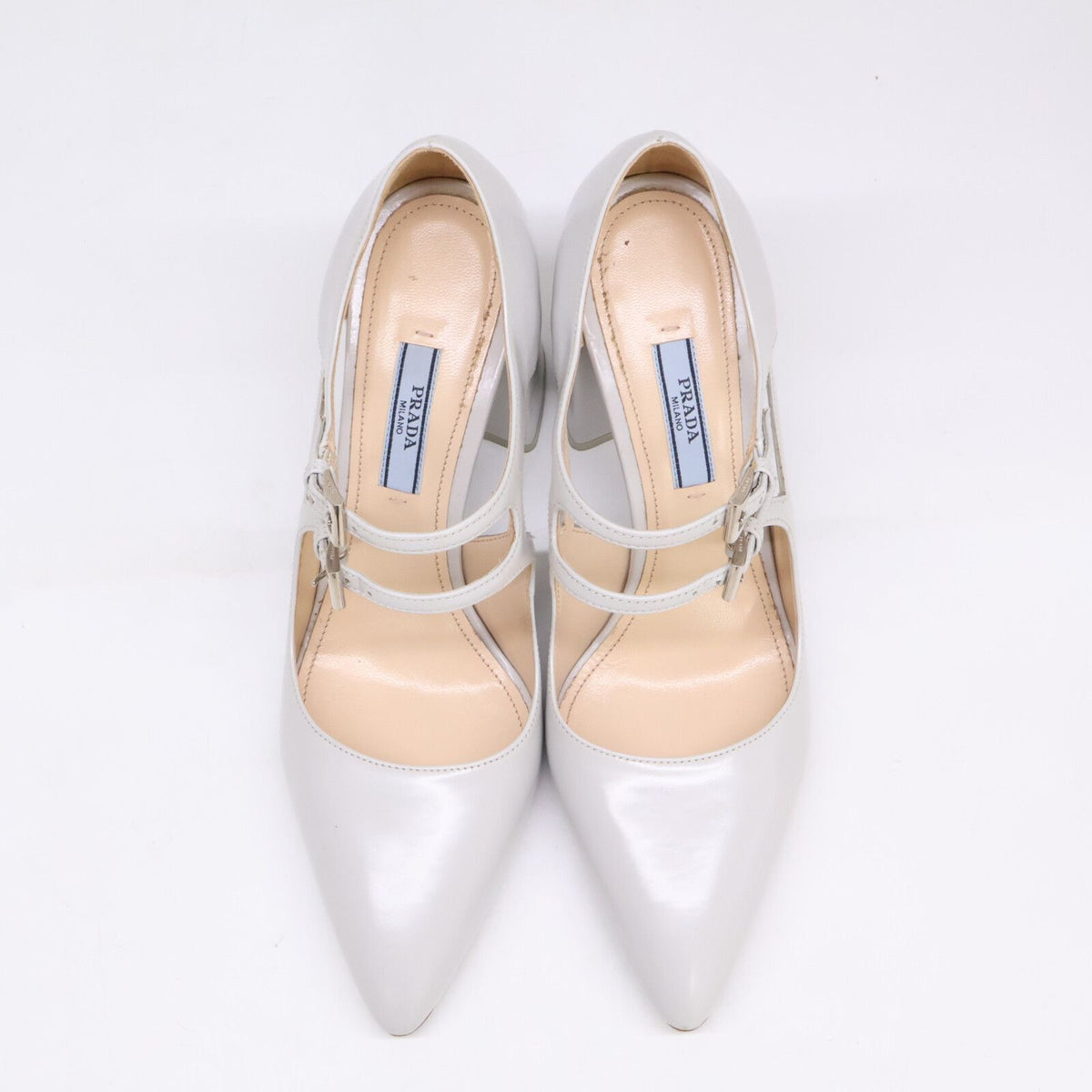 Prada Double Strap Chunky Heel Pumps — view 6