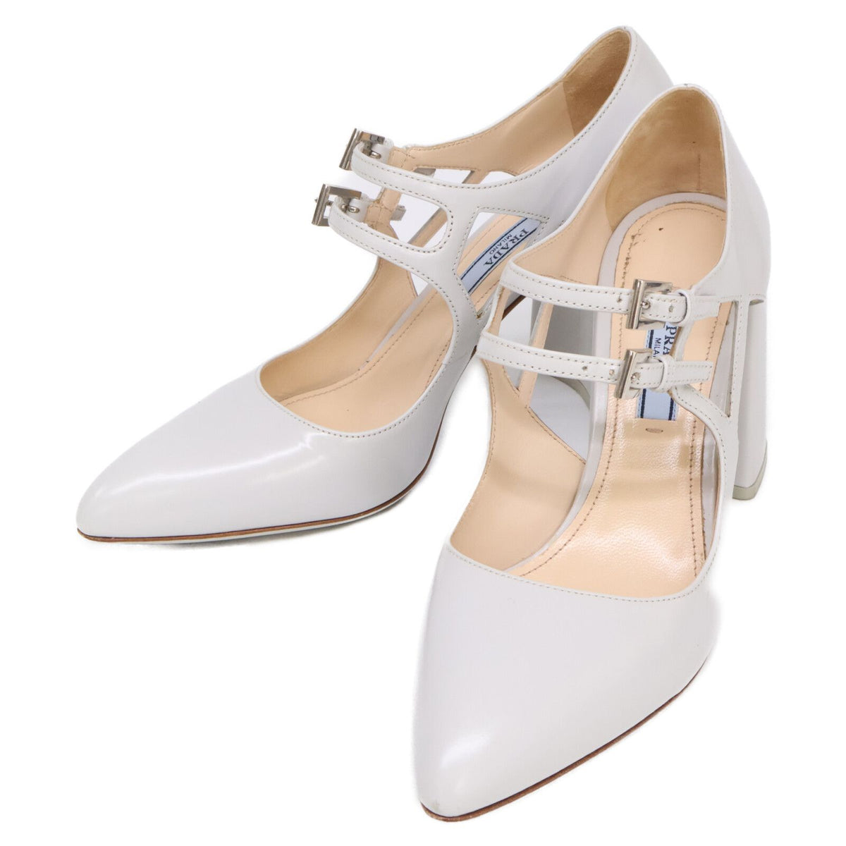 Prada Double Strap Chunky Heel Pumps
