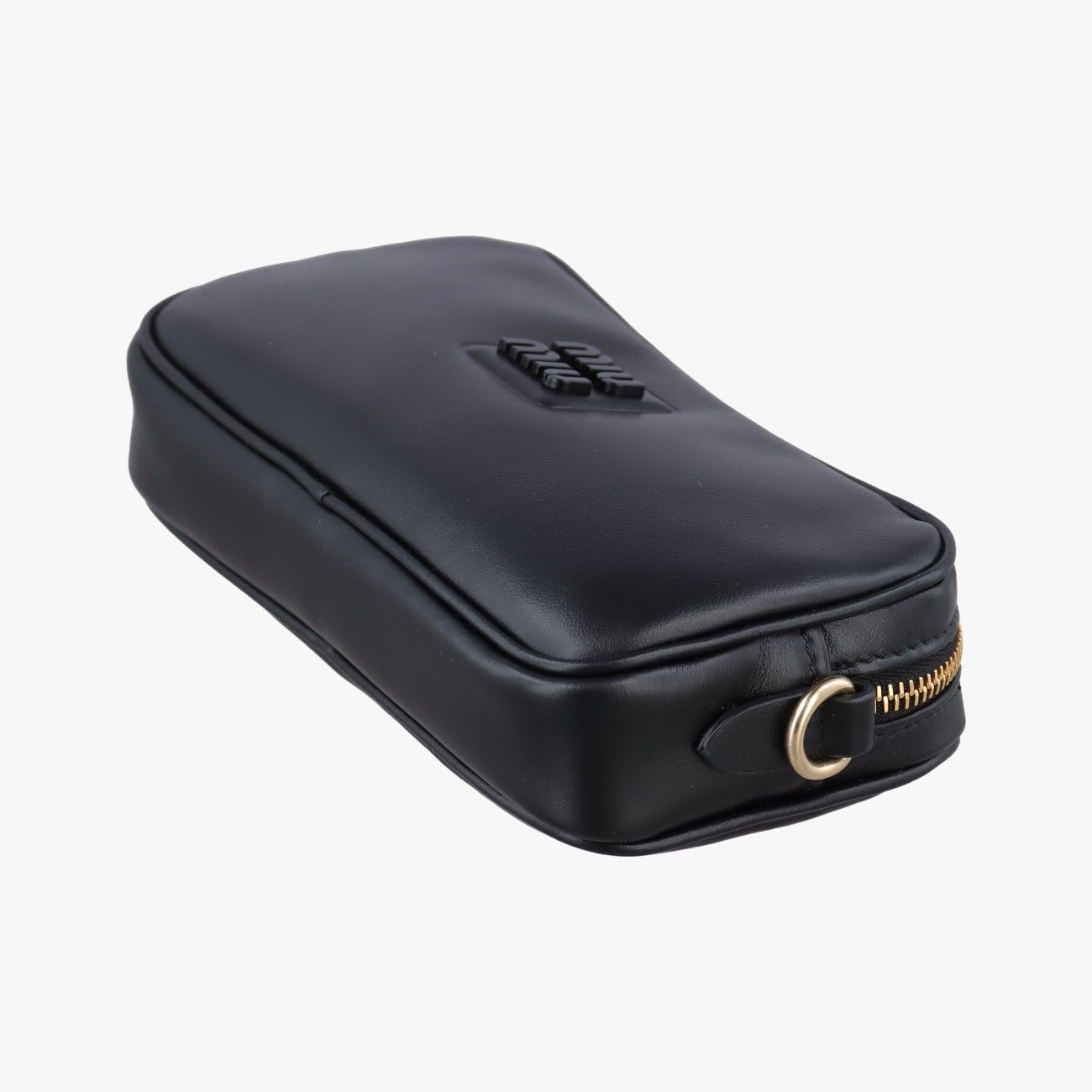 Miu Miu Logo Black Leather Handbag — view 4