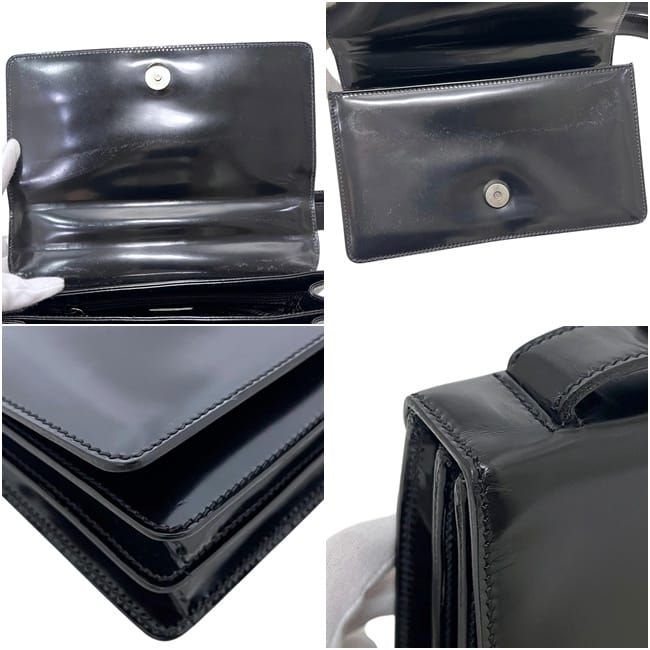 Prada Shoulder Bag Leather Spazzolato Nero Black Vintage — view 5