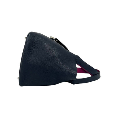 Hermes Picotin Lock MM Taurillon Clemence Leather Handbag Mini Tote Blue — view 6