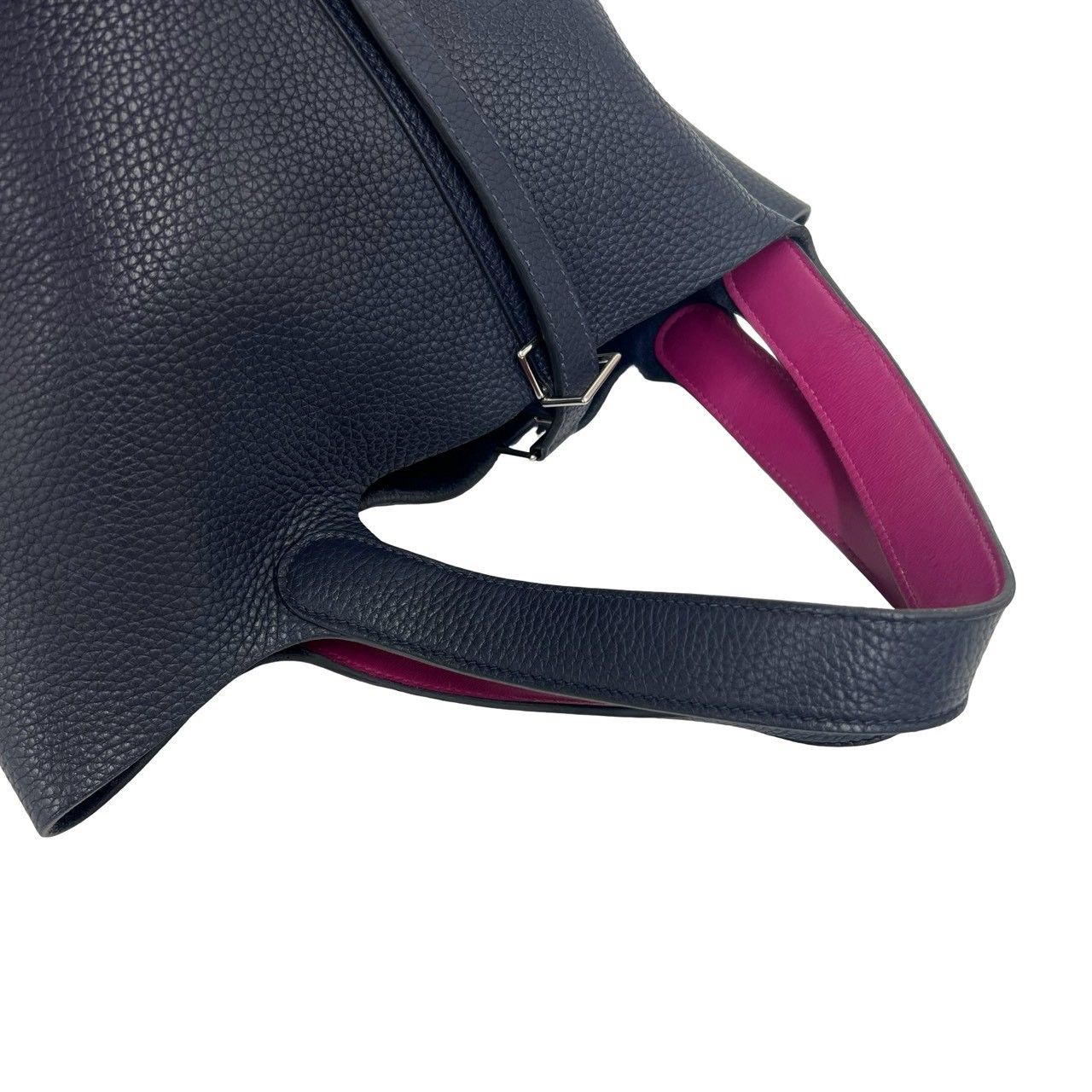 Hermes Picotin Lock MM Taurillon Clemence Leather Handbag Mini Tote Blue — view 4