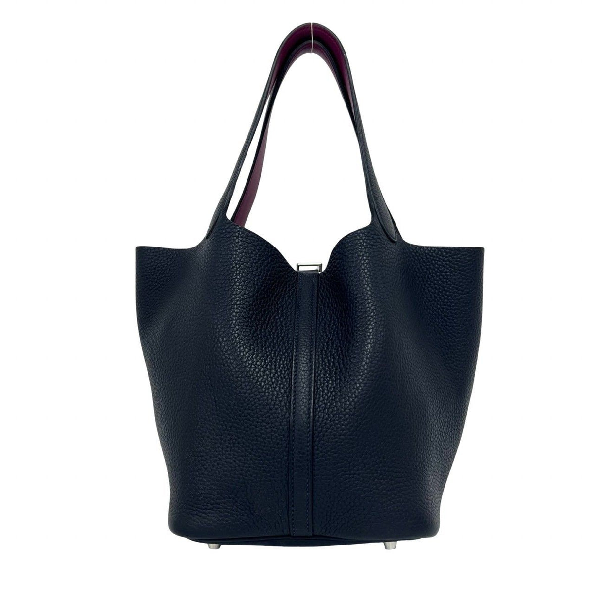 Hermes Picotin Lock MM Taurillon Clemence Leather Handbag Mini Tote Blue — view 3