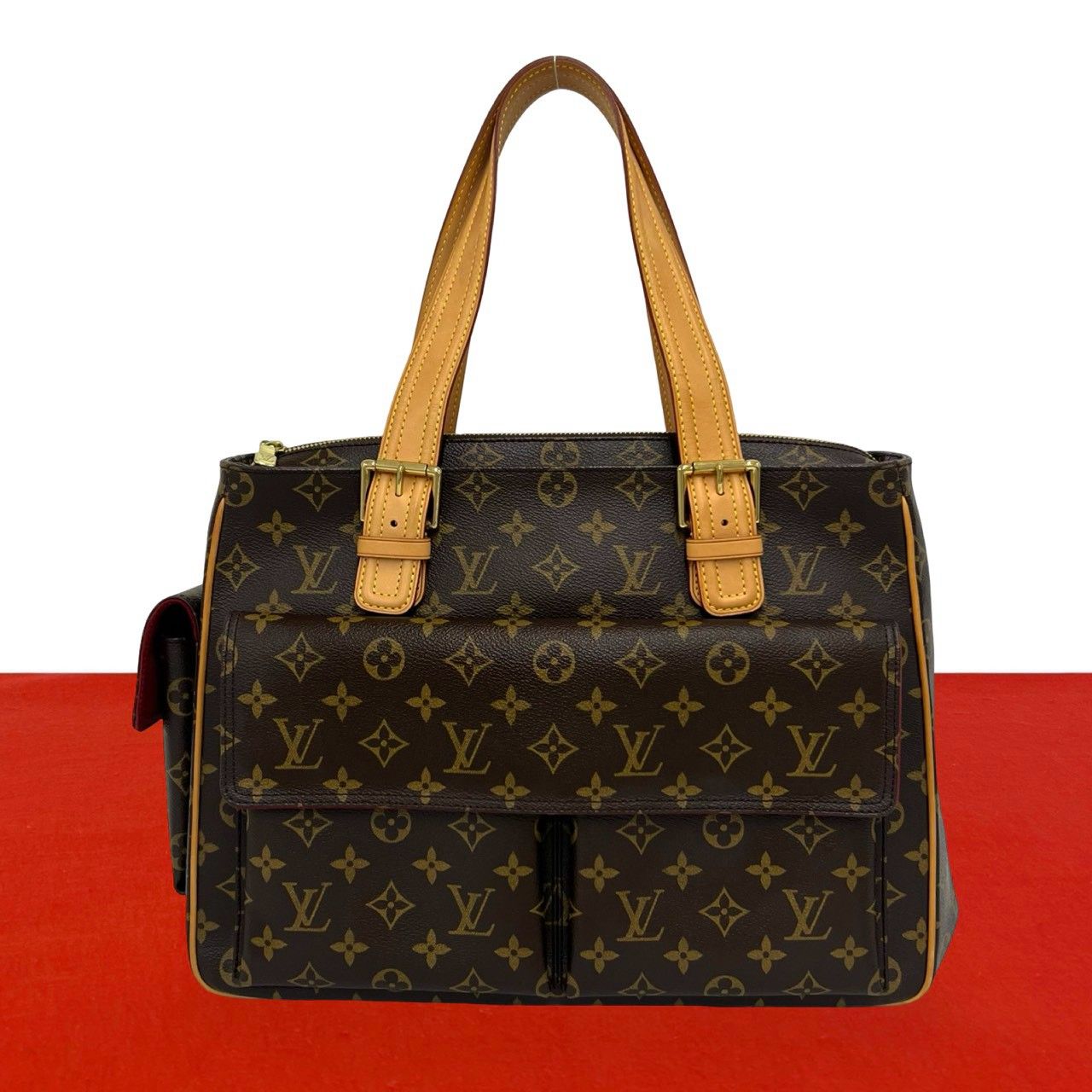 Louis Vuitton Multipuri City Monogram Leather Tote Shoulder Bag Brown