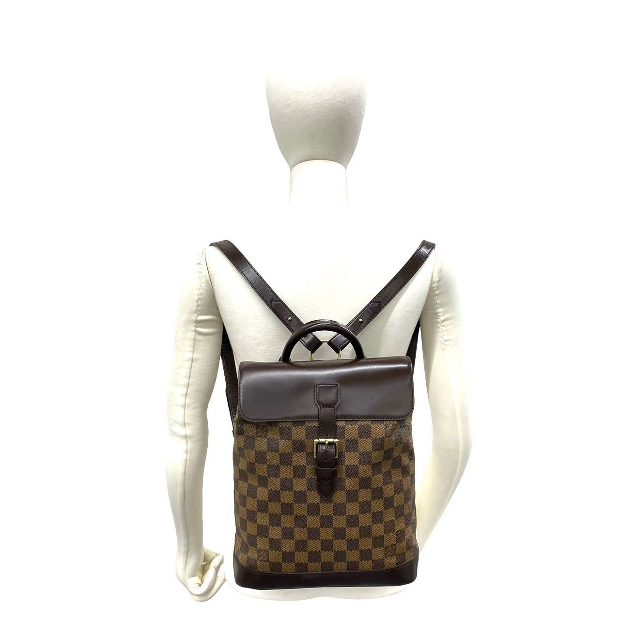 Louis Vuitton Soho Damier Leather Backpack Brown — view 2