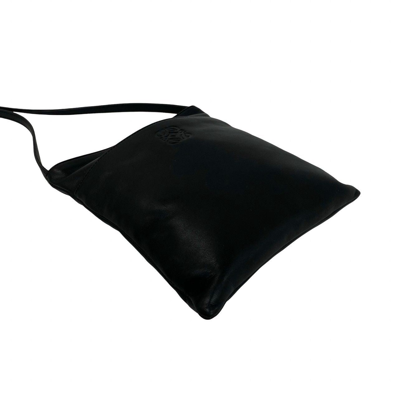 Loewe Vintage Anagram Log Leather Mini Shoulder Bag Crossbody Pochette Black — view 7