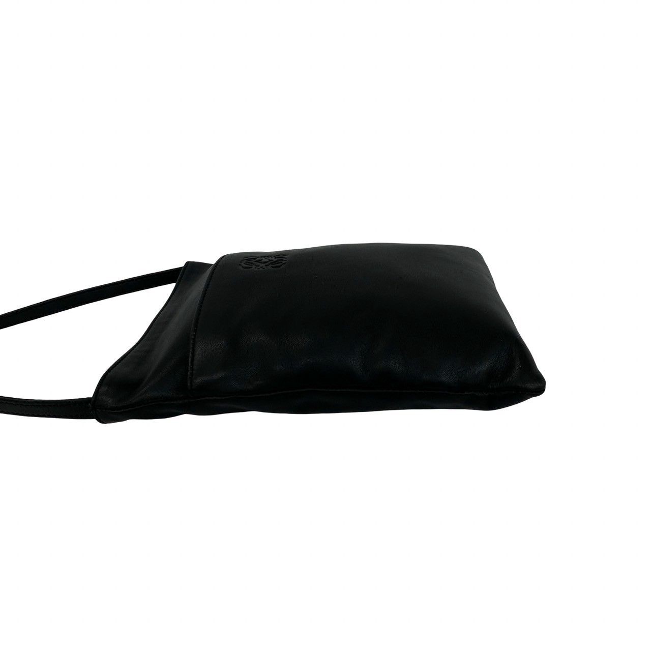 Loewe Vintage Anagram Log Leather Mini Shoulder Bag Crossbody Pochette Black — view 5