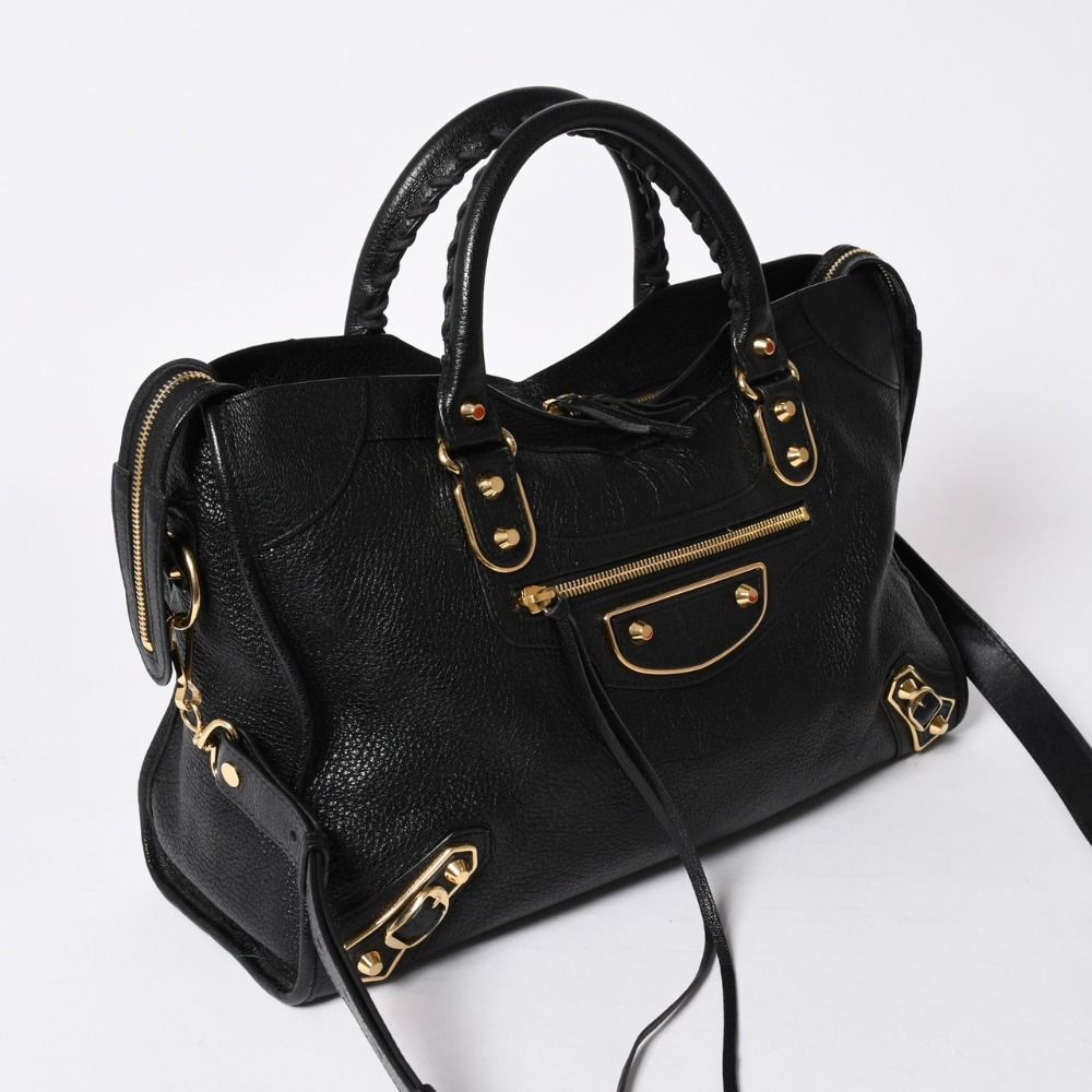 Balenciaga Metallic Edge City Leather 2-Way Shoulder Bag Gold — view 3