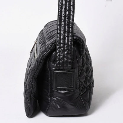 Chanel Coco Cocoon Shoulder Bag CC Logo Nylon Black Silver Quilted — view 4