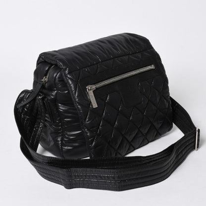 Chanel Coco Cocoon Shoulder Bag CC Logo Nylon Black Silver Quilted — view 3