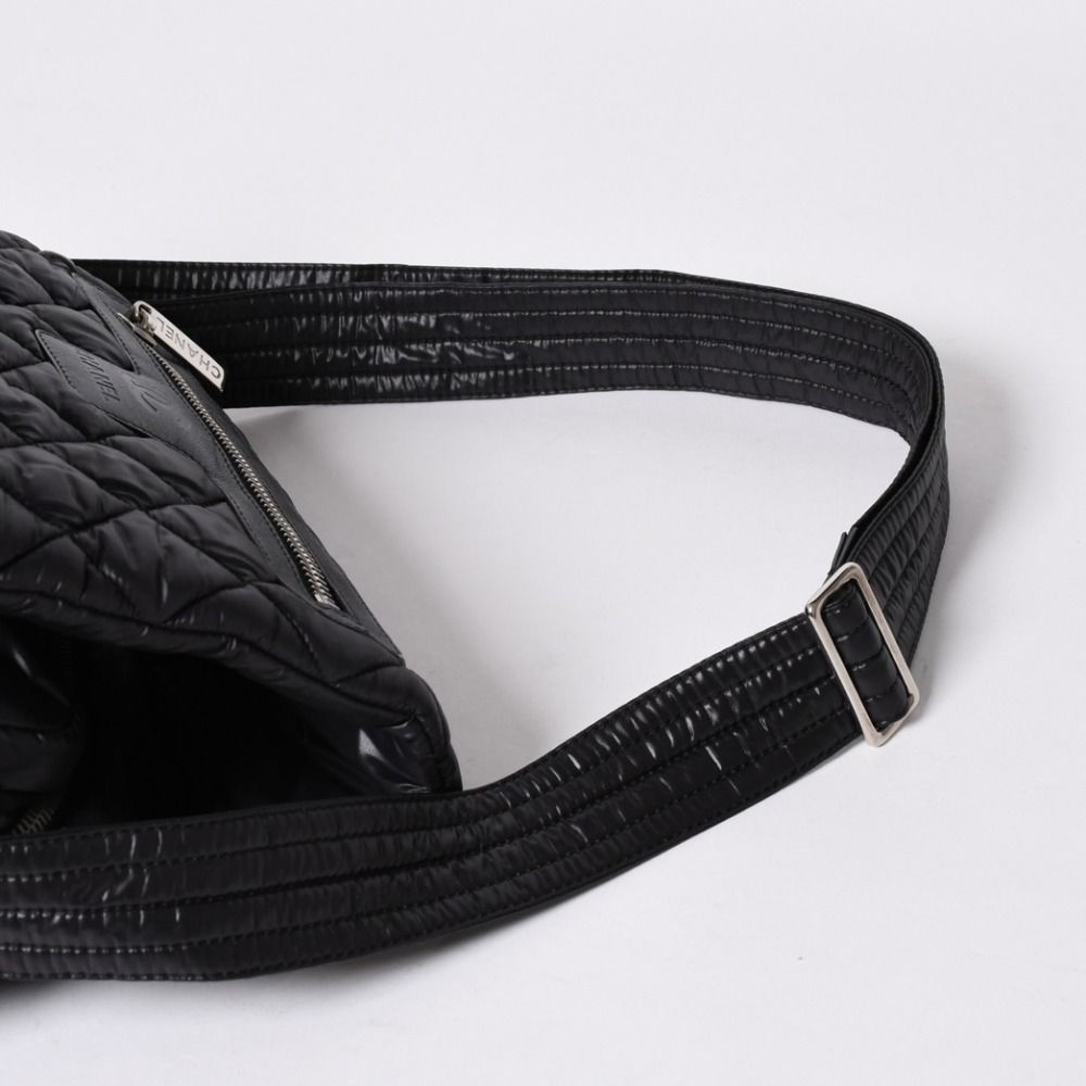 Chanel Coco Cocoon Shoulder Bag CC Logo Nylon Black Silver Quilted — view 5