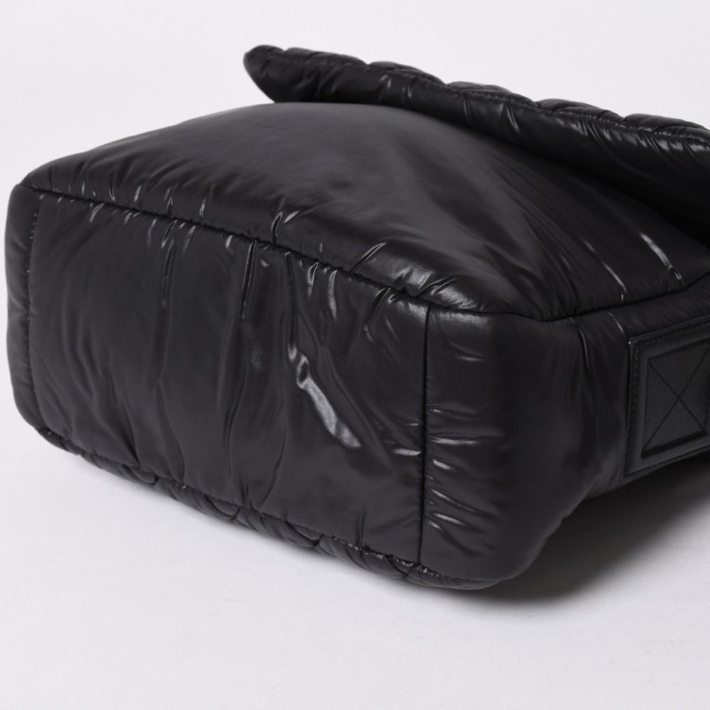 Chanel Coco Cocoon Shoulder Bag CC Logo Nylon Black Silver Quilted — view 8