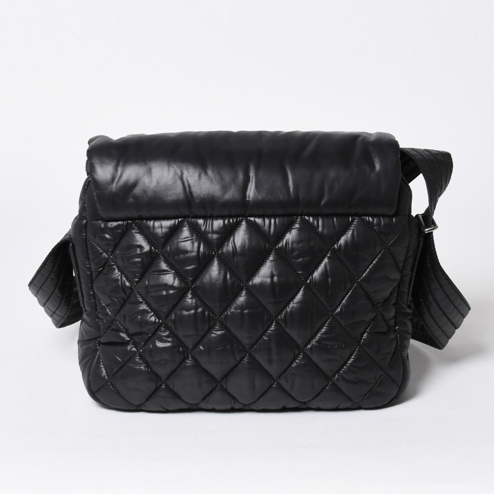 Chanel Coco Cocoon Shoulder Bag CC Logo Nylon Black Silver Quilted — view 2