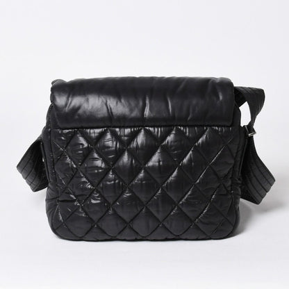 Chanel Coco Cocoon Shoulder Bag CC Logo Nylon Black Silver Quilted — view 2