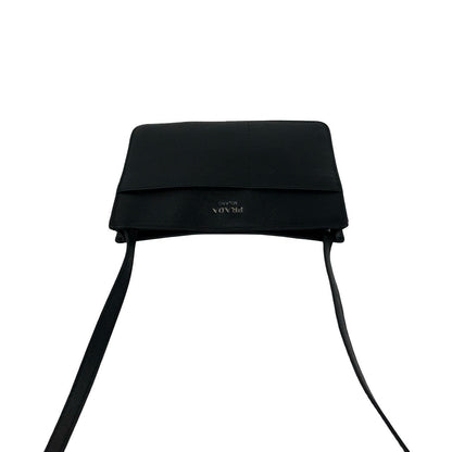 Prada Logo Saffiano Leather Mini Shoulder Bag Pochette Crossbody Black — view 4
