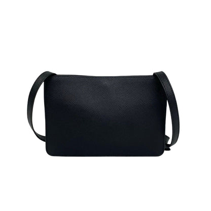 Prada Logo Saffiano Leather Mini Shoulder Bag Pochette Crossbody Black — view 3