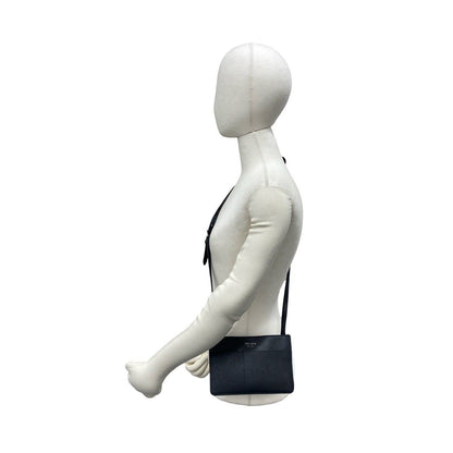 Prada Logo Saffiano Leather Mini Shoulder Bag Pochette Crossbody Black — view 2