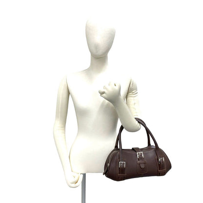 Loewe Included Senda Log Leather Mini Boston Bag Brown — view 2