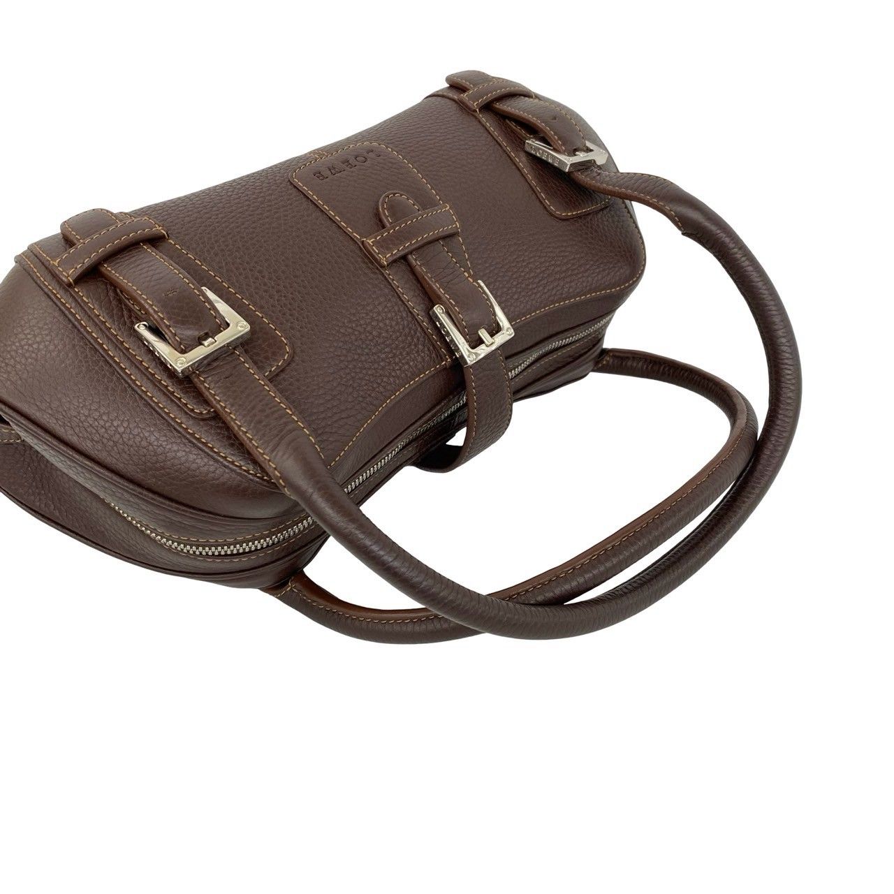 Loewe Included Senda Log Leather Mini Boston Bag Brown — view 4