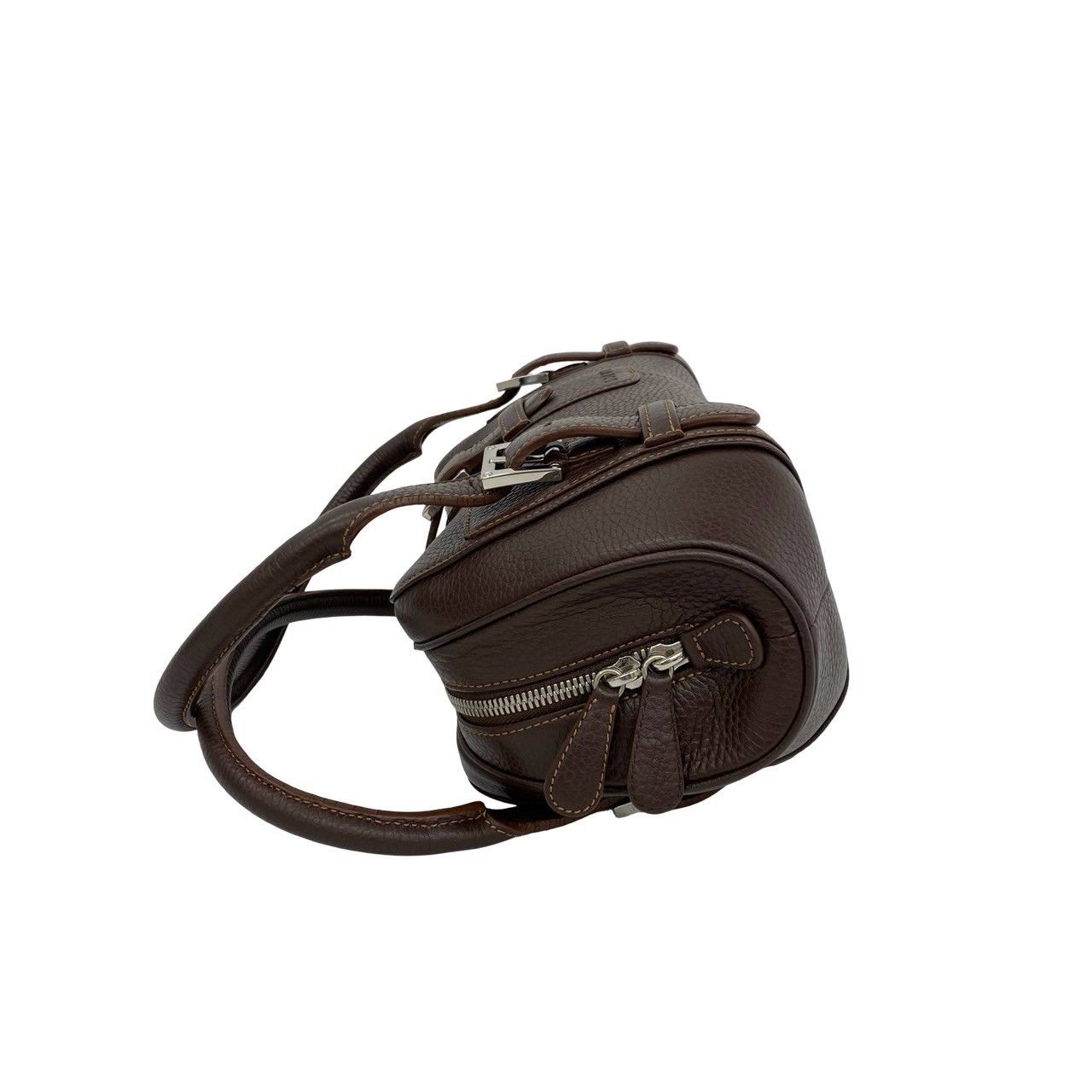 Loewe Included Senda Log Leather Mini Boston Bag Brown — view 5