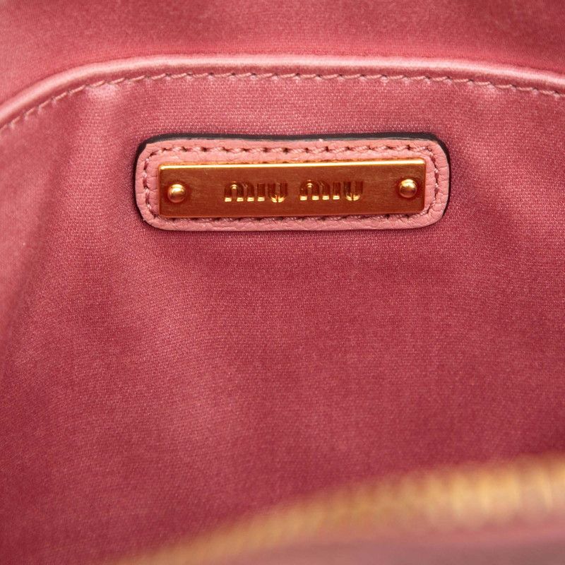 Miu Miu Madras Crossbody Shoulder Bag Pink Leather — view 5