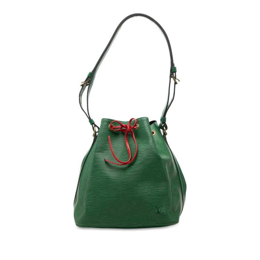 Louis Vuitton Epi Petit Noet Shoulder Bag Bicolor Green Red Leather