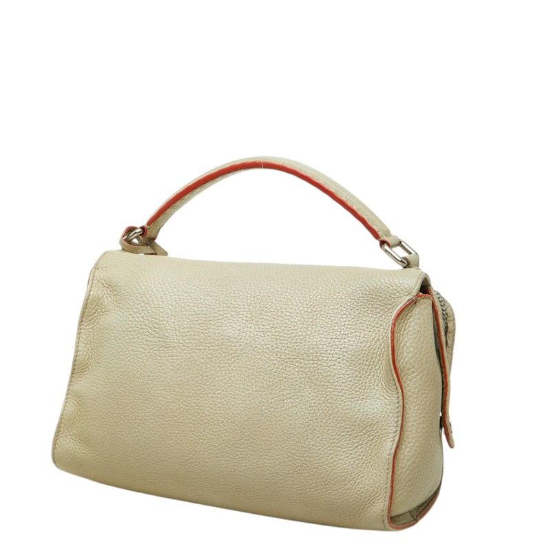 Fendi Selleria Ray Shoulder Bag Gray Beige Leather — view 2