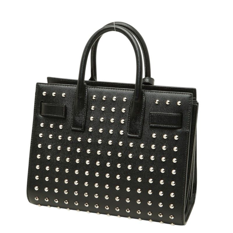 Saint Laurent Sac de Jour Nano Studs 2-Way Shoulder Bag Black Leather — view 2
