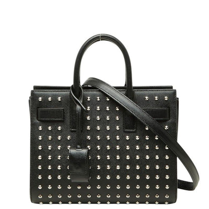 Saint Laurent Sac de Jour Nano Studs 2-Way Shoulder Bag Black Leather