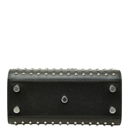Saint Laurent Sac de Jour Nano Studs 2-Way Shoulder Bag Black Leather — view 3