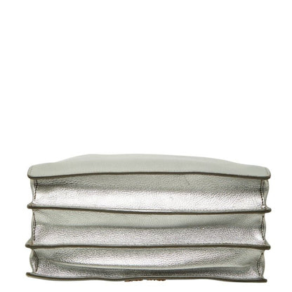Miu Miu Madras Shoulder Bag Gray Ivory Leather — view 3