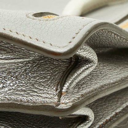 Miu Miu Madras Shoulder Bag Gray Ivory Leather — view 6