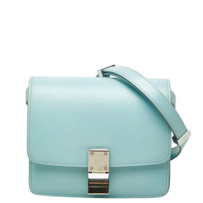 Celine Classic Box Crossbody Shoulder Bag Blue Leather