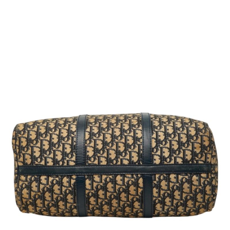 Dior Trotter Boston Bag Beige Navy Canvas Leather — view 3