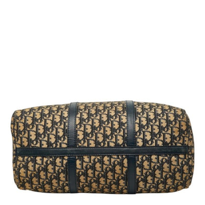 Dior Trotter Boston Bag Beige Navy Canvas Leather — view 3