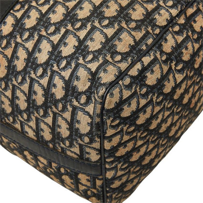 Dior Trotter Boston Bag Beige Navy Canvas Leather — view 4