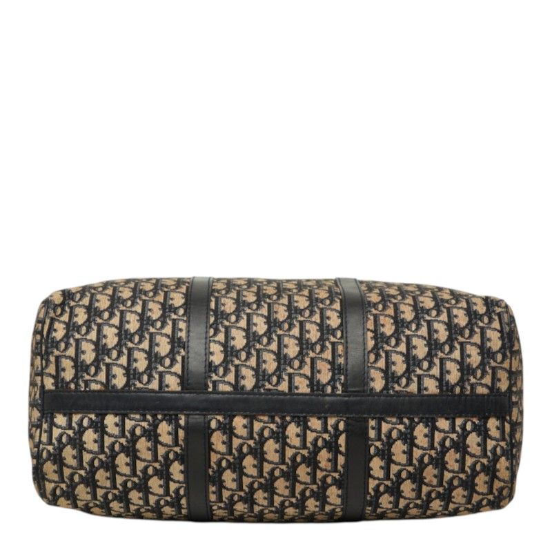 Dior Trotter Boston Bag Beige Navy Canvas Leather — view 3