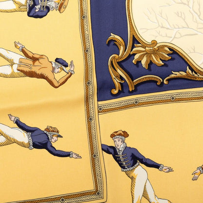 Hermes Carre 90 Plaisirs du Froid Joy on Ice Scarf Navy Beige Multicolor Silk — view 3