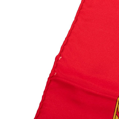 Hermes Carre 90 Walk to Longchamps la Promenade de Scarf Red Multicolor Silk — view 5