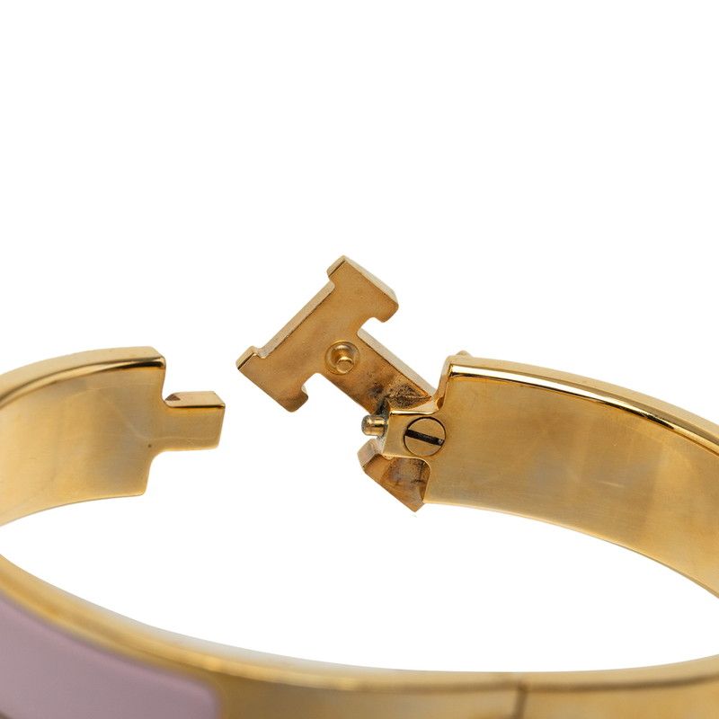 Hermes Clic H PM Bracelet Gold Pink Plated Enamel — view 5