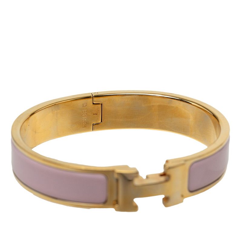 Hermes Clic H PM Bracelet Gold Pink Plated Enamel — view 4