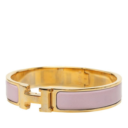 Hermes Clic H PM Bracelet Gold Pink Plated Enamel — view 2