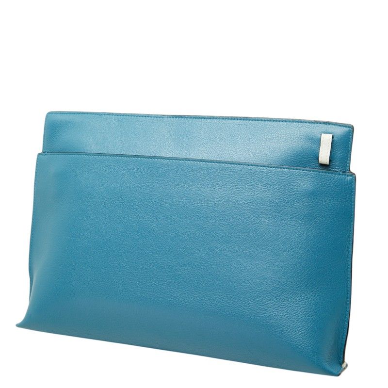 Loewe Anagram T Pouch Cowboy Clutch Blue White Black Leather — view 2
