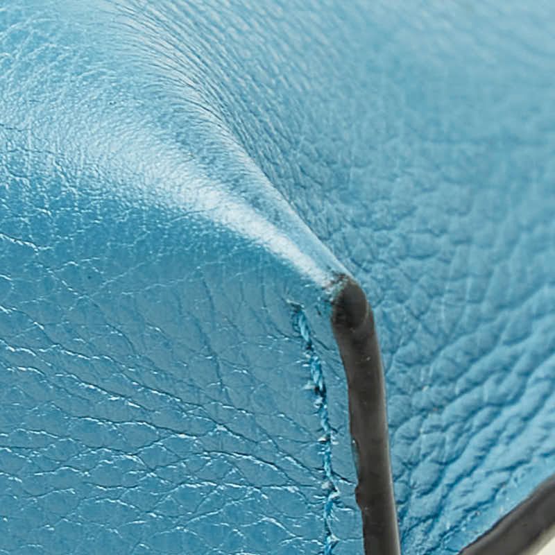 Loewe Anagram T Pouch Cowboy Clutch Blue White Black Leather — view 6